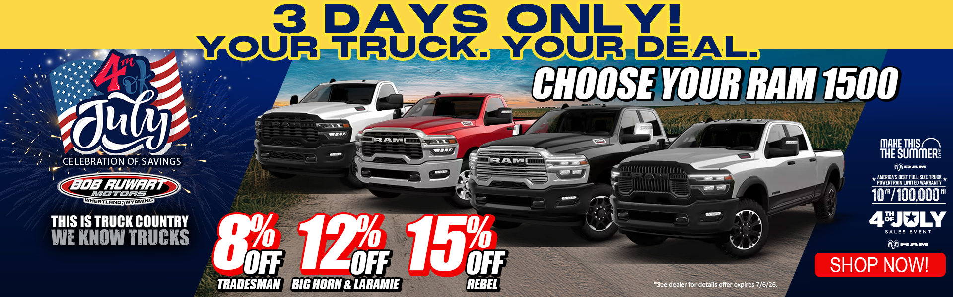 3 Days Only, Ram 1500 Deal!